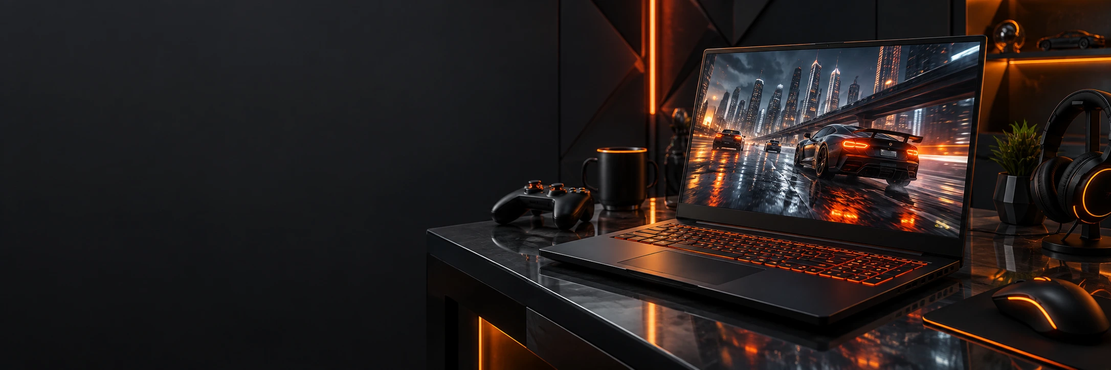 GAMING LAPTOPS — custom campaign illustration