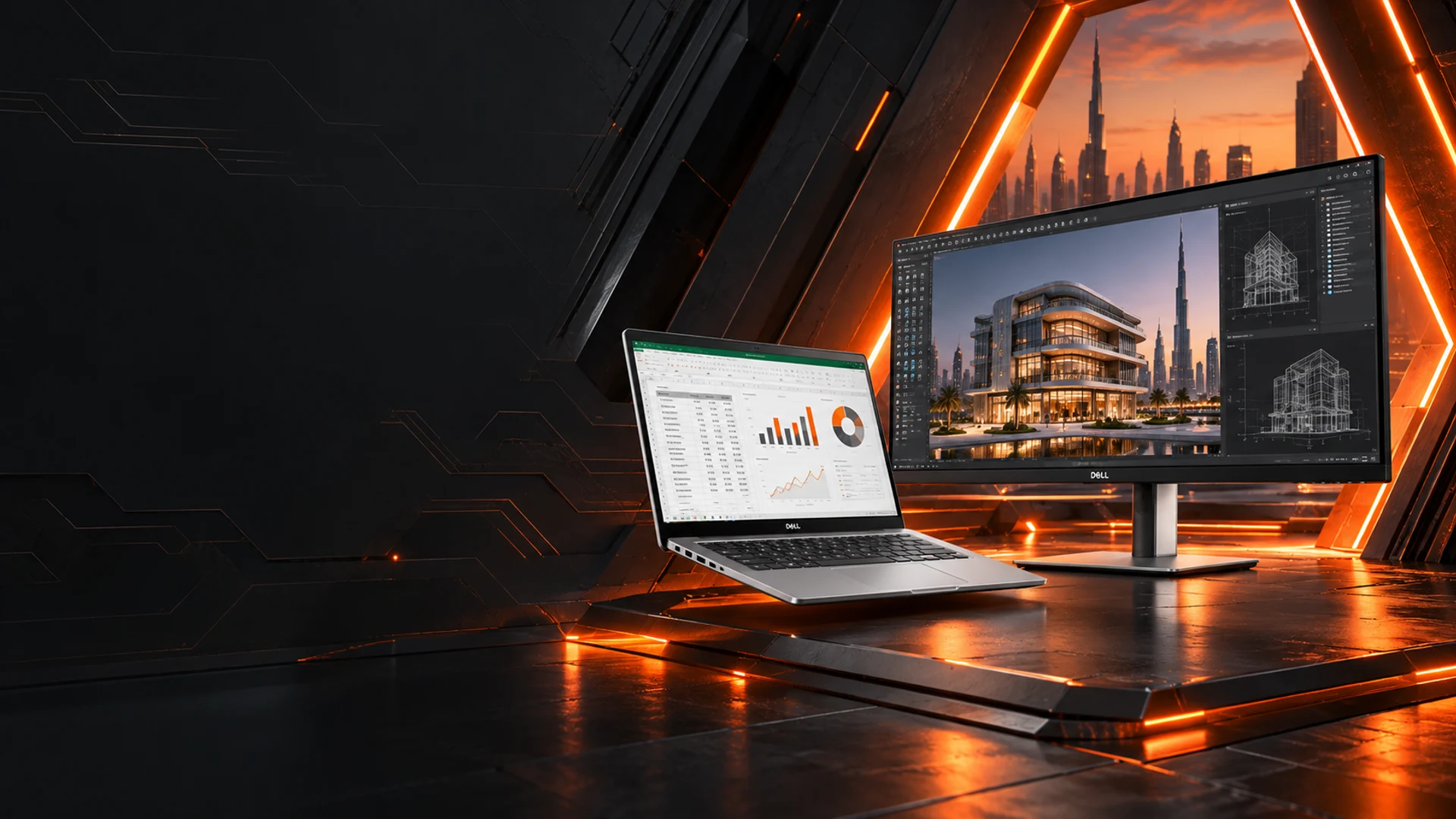 LAPTOPS, MONITORS & ACCESSORIES IN THE UAE — custom campaign illustration